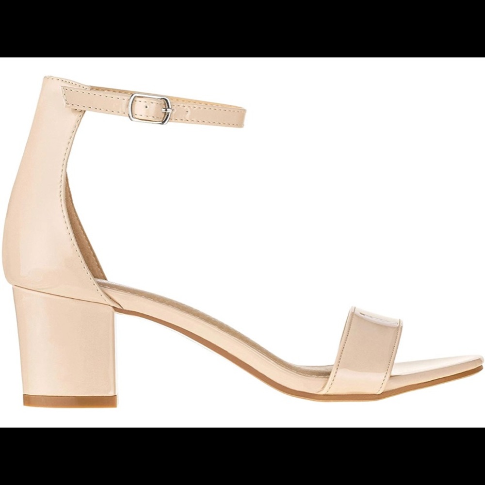 Patent Nude Block Heel
